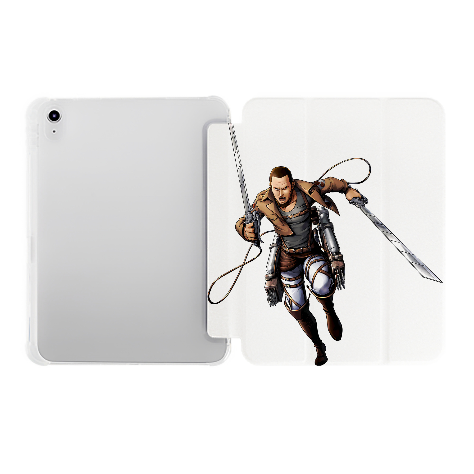（画像用） 進撃の巨人 Attack on Titan IPad ケース ペン収納付き 三つ折りスタンド PUレザー×シリコン 対応機種9.5/10.5/10.9インチ